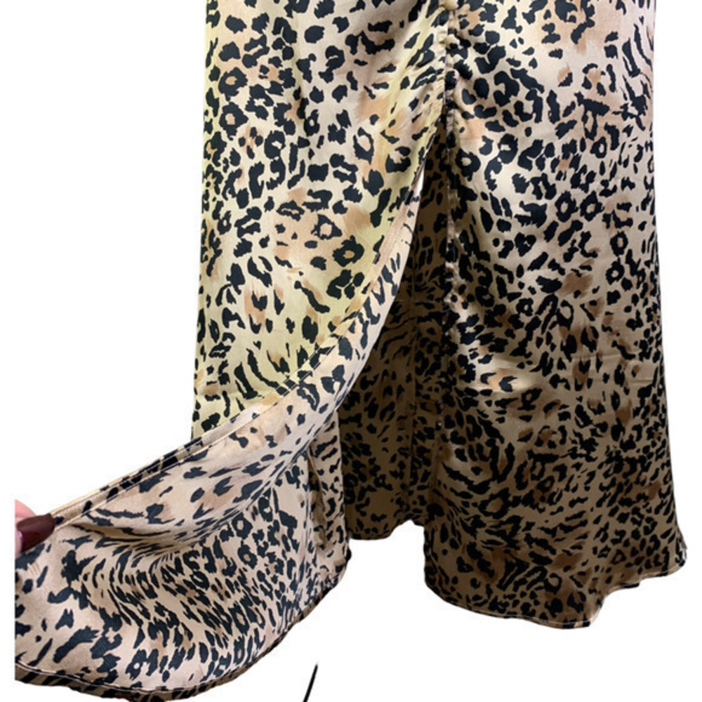 ASOS Animal Print Satin High Neck Maxi Dress NWOT - Picture 8 of 16